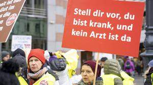 Auch in anderen Bundesländern protestieren Ärzte. Im Dezember 2023 waren es in Wien die Spitalsärzte 