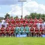 GRAZ,AUSTRIA,14.JUL.25 - SOCCER - ADMIRAL Bundesliga, Grazer AK 1902, team photo shooting. Image shows from left to right in front row: technical director Konstantin Wawra, Murat Satin, Ramiz Harakate, Thomas Schiestl, Tobias Koch, Christoph Nicht, Jakob Meierhofer, Darius Achitei, Dominik Frieser, Christian Lichtenberger, Thorsten Schriebl, Michael Lang, video analyst Florijan Ibrahimi, in second row: physical therapist Manuel Oman, equipment manager Michael Benedikt, head coach Ferdinand Feldhofer, masseur Rene Flatschacher, sports psychologist Gernot Knapp, masseur Thomas Niederl, Arbnor Prenqi, Jacob Italiano, Zeteny Jano, Sadik Fofana, Marco Gantschnig, Martin Kreuzriegler, athletic coach Stefan Arvay, assistant coach Florian Hart, assistant coach Jacob Swersina, athletic coach Anton Madersbacher, in third row: equipment manager Gernot Winter, masseur Raphael Gruber, Ludwig Vraa, Petar Filipovic, Alexander Hofleitner, Tim Paumgartner, Lukas Graf, Daniel Maderner, Yannick Oberleitner, Tio Cipot and team manager Beatrice Sifkovits (GAK). Photo: GEPA pictures/ Mario Buehner-Weinrauch