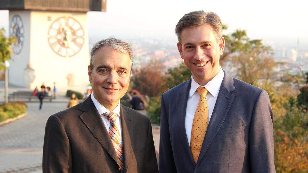 Boris Papousek (SP) und Werner Ressi (VP), Energie Graz