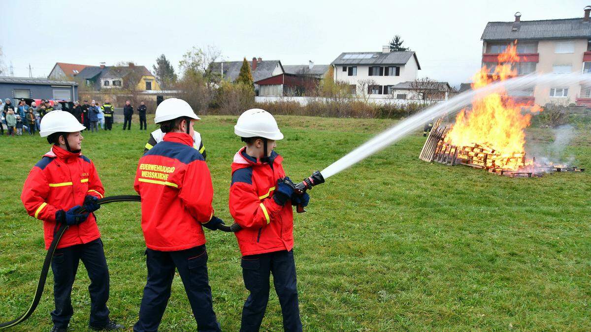 Die Jung-Florianis zeigten vollen Einsatz