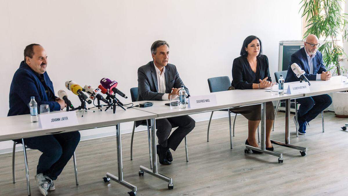 Pressekonferenz nach dem runden Tisch mit Lafer, Nagl, Köstinger und Pichler