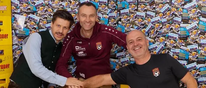 Michael Brottrager, Michael Wagner und Bernhard Neumeister aus dem Vorstand des TSV Kirchberg freuen sich schon auf das große Oktoberfest