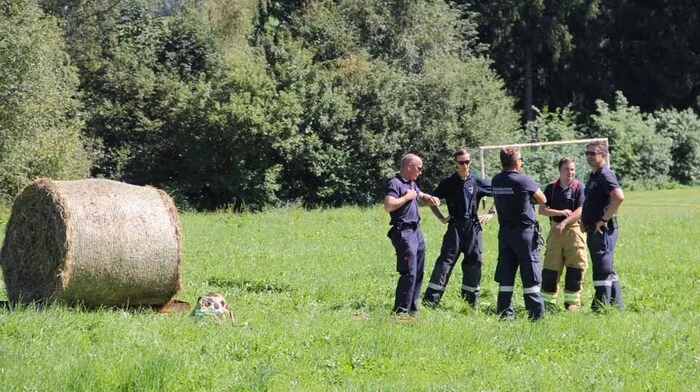 Das Emergency Responsy Team Air sowie zehn Mann der Freiwilligen Feuerwehr Bischoffeld trainierten den Ernstfall in Gaal. Simuliert wurde eine Flugzeugabsturz.