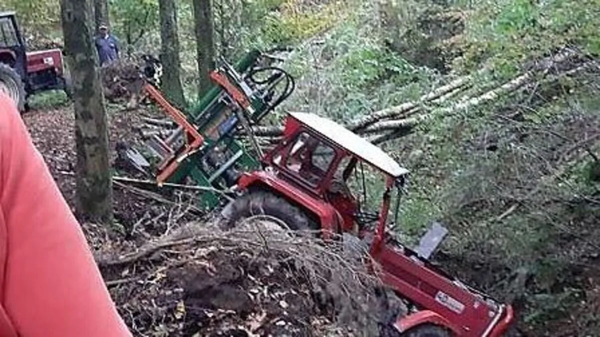 Der abgestürzte Traktor