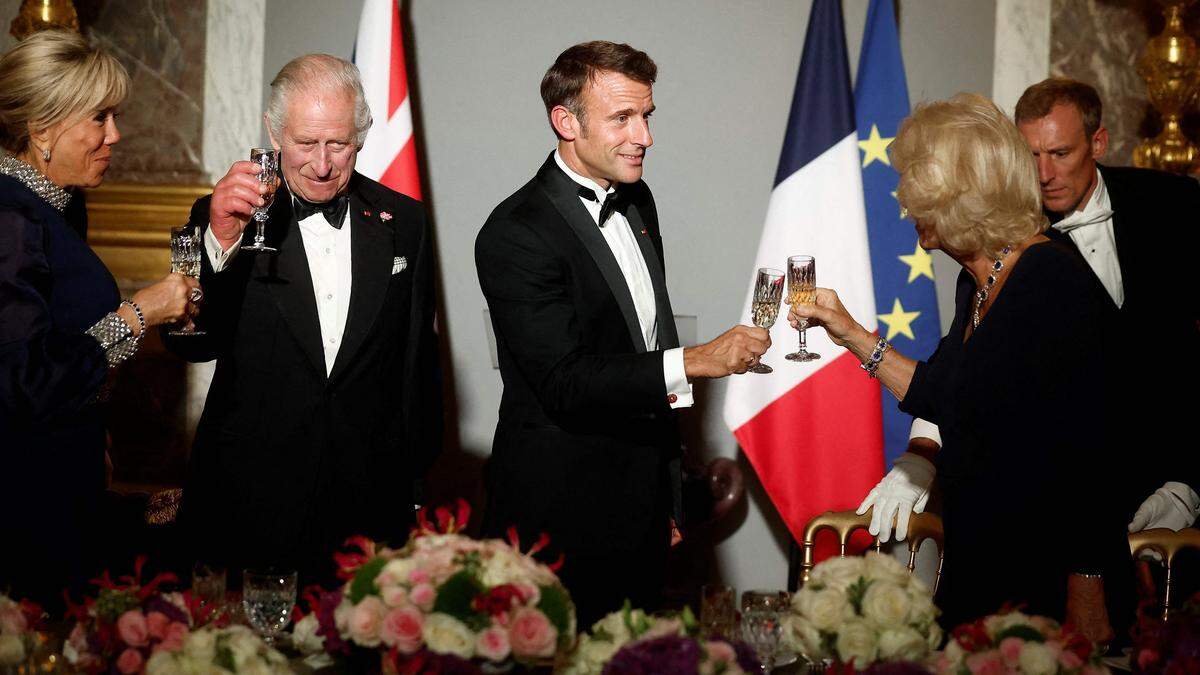 Brigitte Macron, König Charles III, Präsident Emmanuel Macron  und Camilla