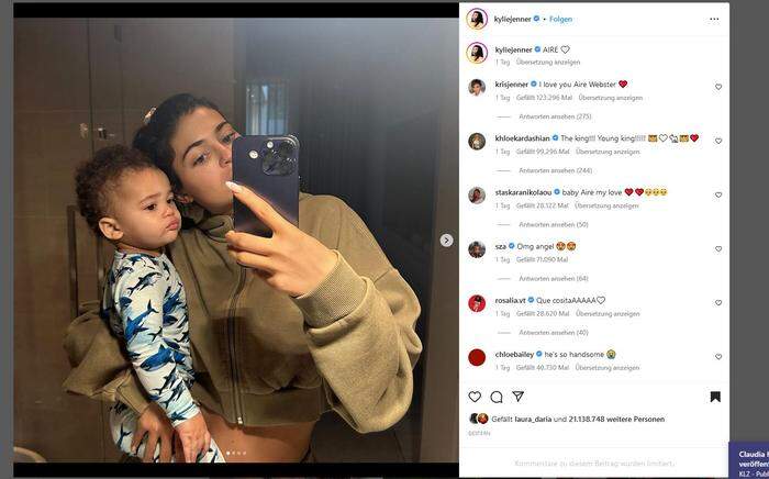 Kylie Jenner postete erste Bilder ihres Sohnes Aire