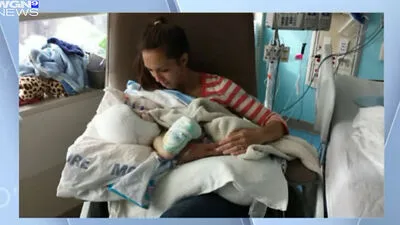 Nicole McDonald konnte ihren Sohn Jadon das erste Mal in den Händen halten