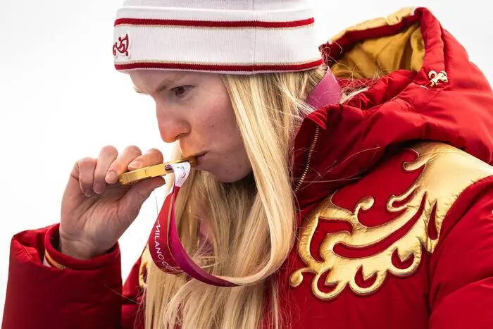 Warwara Worontschichina war eine der russischen Athleten, die über Gold jubelten