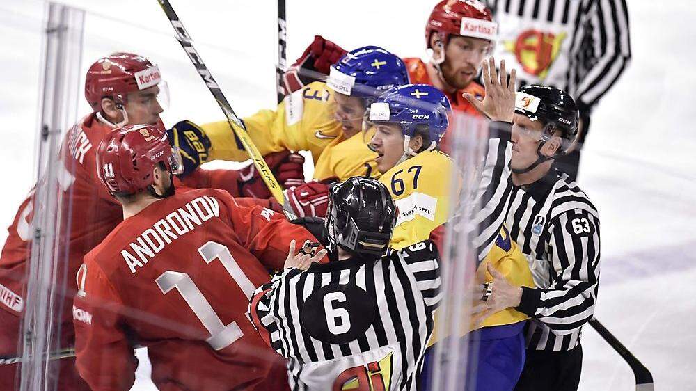 Russland gegen Schweden gab es in der Vorrunde - Russland gegen Kanada im Viertelfinale
