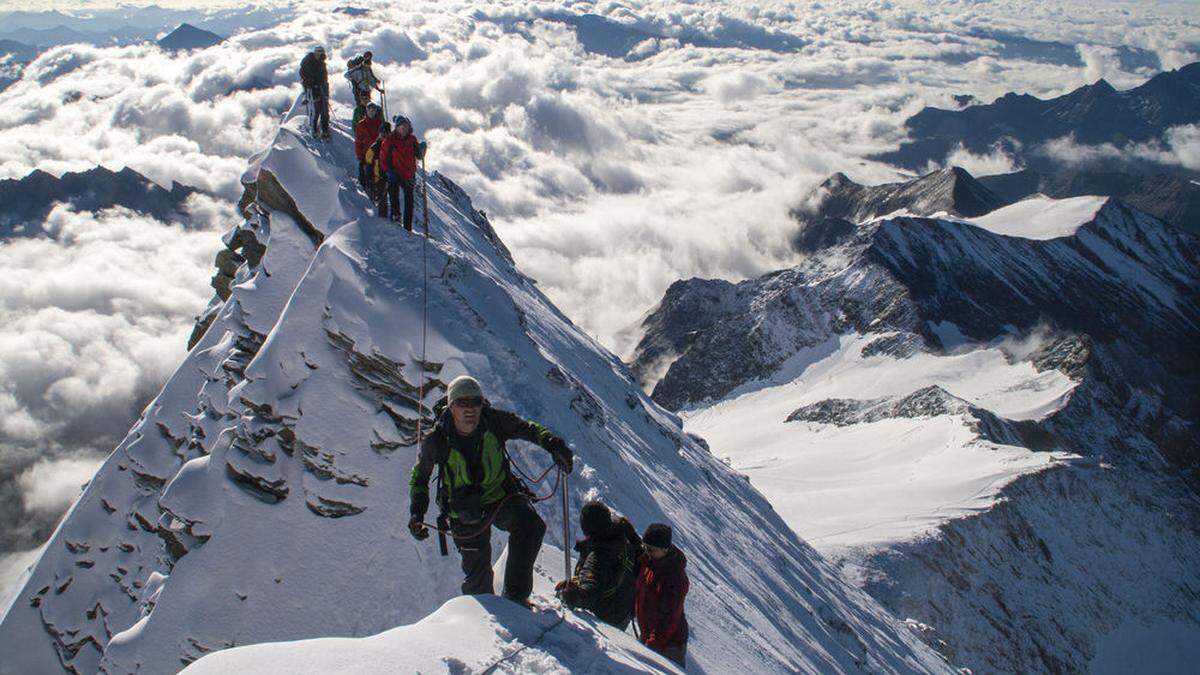 Am Kleinglockner: Der Weg auf den höchsten Punkt führt über einen der heikelsten Teile der Bergtour