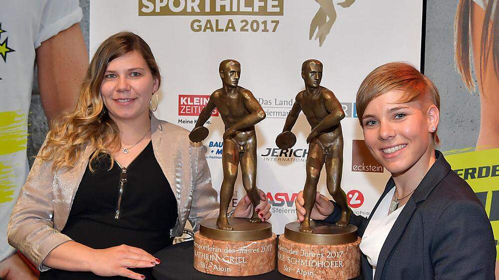 Nicole Schmidhofer (r.) und Kathrin Krill, Behindertensportlerin des Jahres