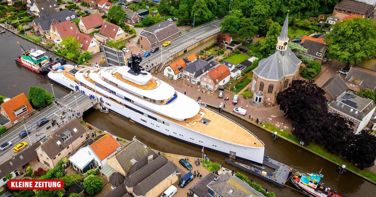 Millions and millimeters: Celebrity luxury yacht squeezes through narrow ...