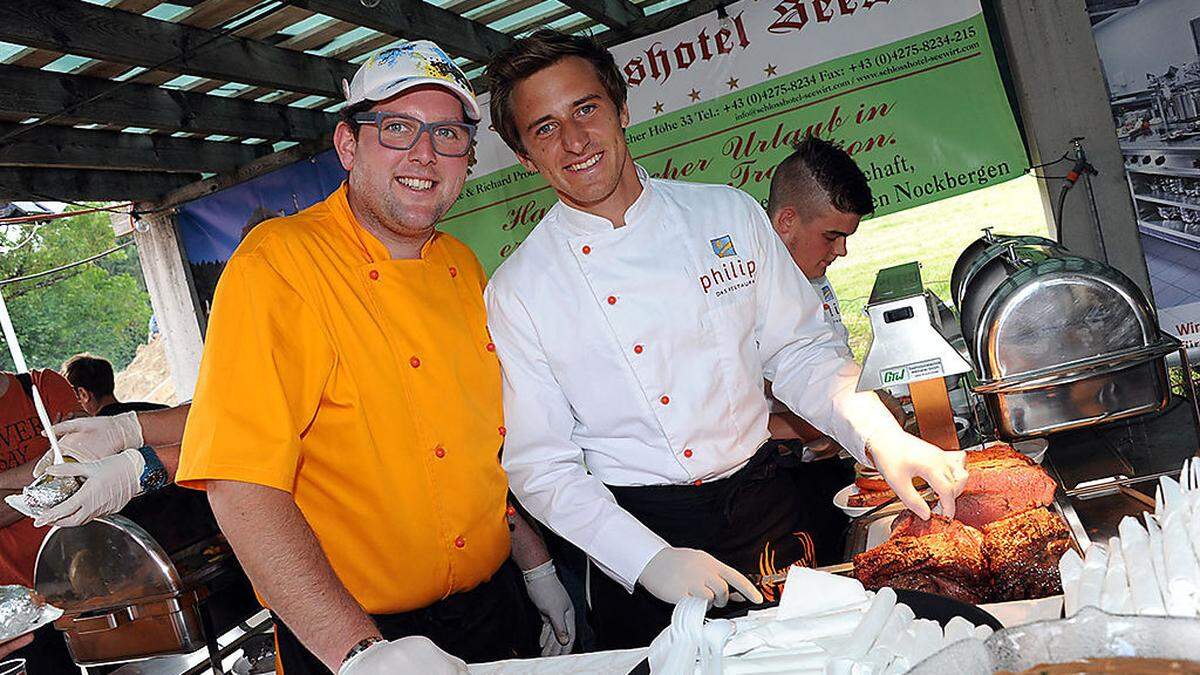 Matthias Mayer (am Bild rechts mit Philipp Prodinger)  ) lädt zum Fanfest