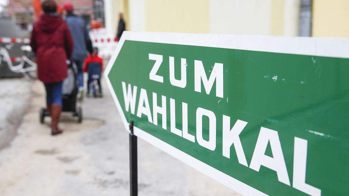 Ein Wahllokal in Gössendorf