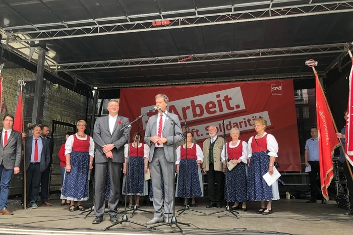 Ex-Minister Jörg Leichtfried mit Bürgermeister Fritz Kratzer in Kapfenberg