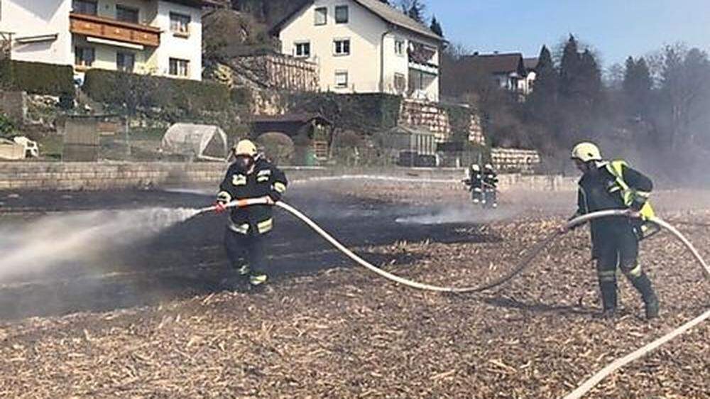 Die Freiwilligen Feuerwehren Moosburg und Kreggab löschten den Brand