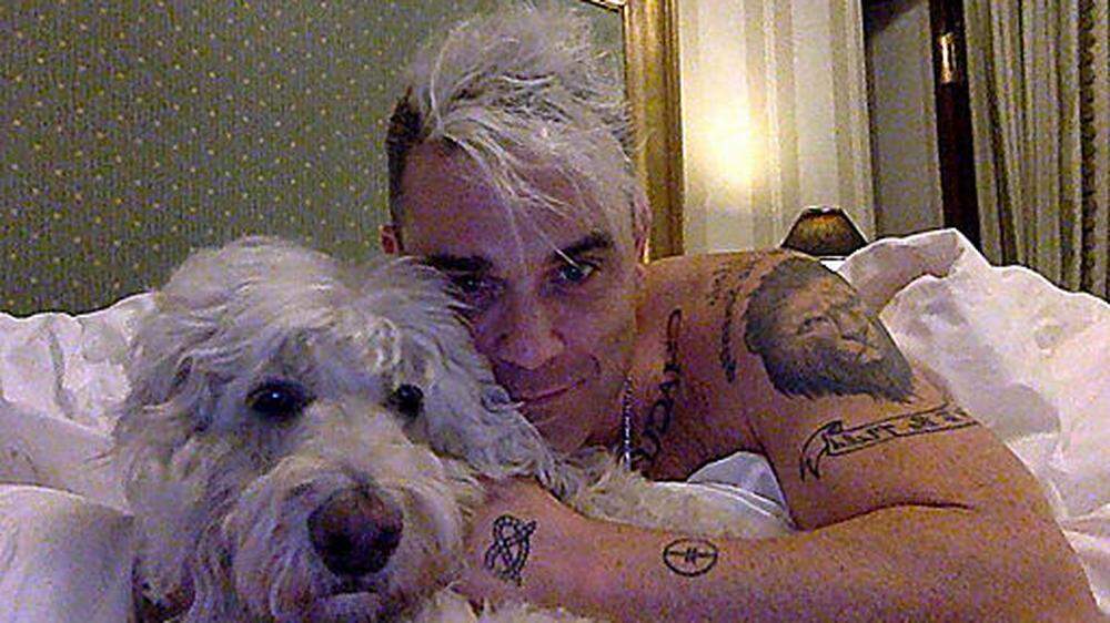 Robbie Williams mit seinem vierbeinigen Freund