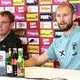 Teamchef Ralf Rangnick und Kapitän Konrad Laimer