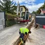 Baustelle mit Bagger