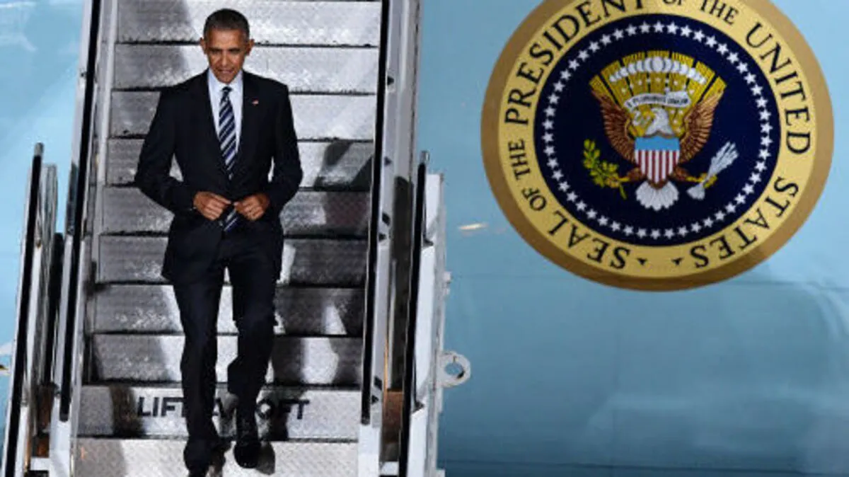 Obama bei seiner Ankunft in Berlin