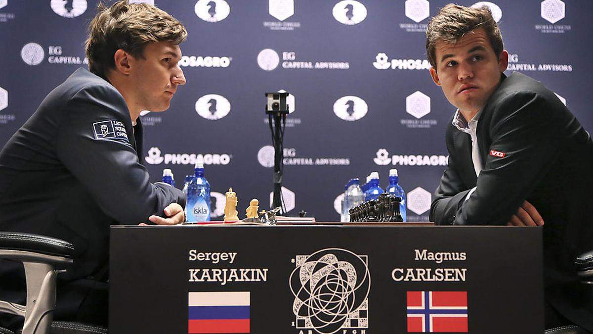 Sergej Karjakin  gegen Titelverteidiger Magnus Carlsen