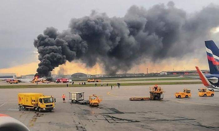 Die Aeroflot-Maschine  stand in Flammen