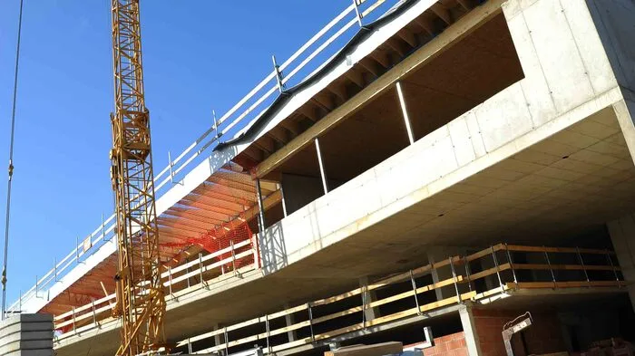 Der Rohbau des neuen Rüsthauses am Wayerfeld