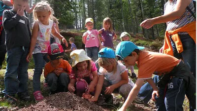 Die Kinder lernen viel Wissenswertes über Tiere und Natur 