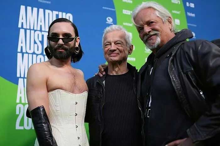 Amadeus-Moderator(in) Conchita Wurst, Boris Bukowski und Thomas Spitzer