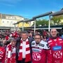 KAC-Fans haben auch dieses Jahr wieder gemeinsam am Benediktinermarkt die Rotjacken angefeuert