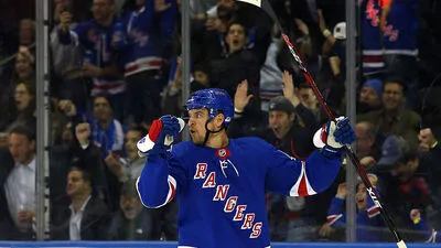 Wie lange jubelt Michael Grabner noch im Rangers-Trikot, für die er insgesamt 56 Tore in zwei Saisonen erzielt hatte