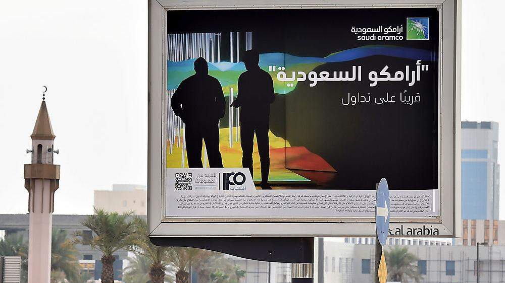 Werbung für den Börsengang von Saudi Aramco