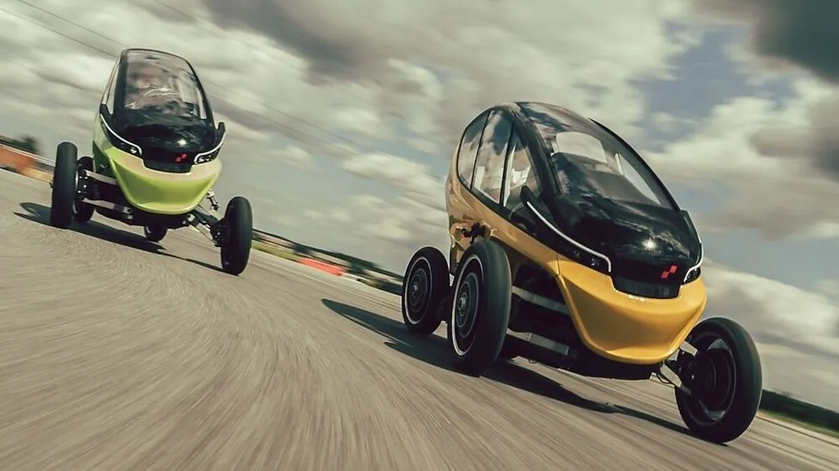 Der winzige, aber wendige E-Flitzer Triggo legt sich in die Kurve