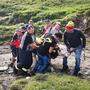 Die Einsatzkräfte konnten das Stierkalb unverletzt bergen