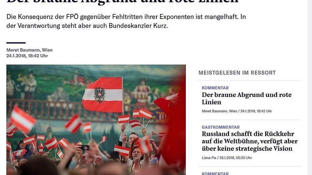 Kommentar in der Neuen Zürcher Zeitung: Der braune Abgrund und die roten Linien...