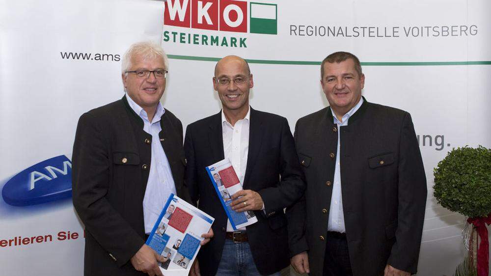 Gerhard Streit (WKO Voitsberg), Karl-Heinz Snobe (AMS Steiermark) und Franz Hansbauer (AMS Voitsberg)