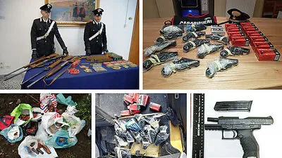 Ein Teil der in Italien beschlagnahmten Waffen. Viele davon wurden aus Kärnten „importiert“ 