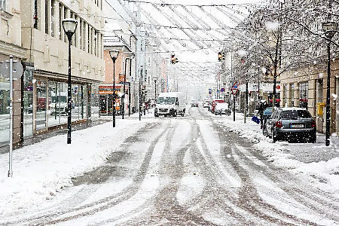 Schnee auch in Klagenfurt.
