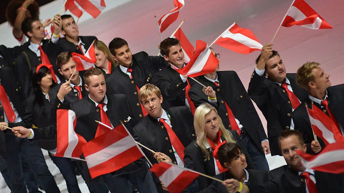 Österreichs Delegation bei der offiziellen Eröffnung