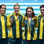 Mollie O‘Callaghan, Shayna Jack, Emma Mckeon and Meg Harris holten Gold in der 4x100-Meter-Kraul-Staffel. Eine Aussage über sie wurde Bob Ballard zum Verhängnis