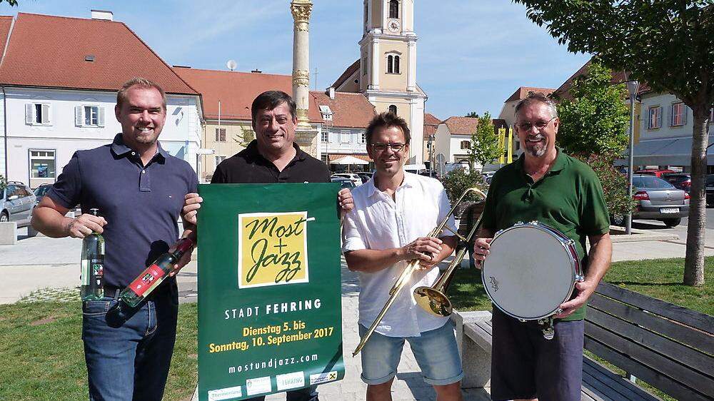 Michael Pöltl, Reinhard Gwaltl, Georg Scheifinger und Toni Eder (von links) sind das Kernteam von „Most + Jazz“