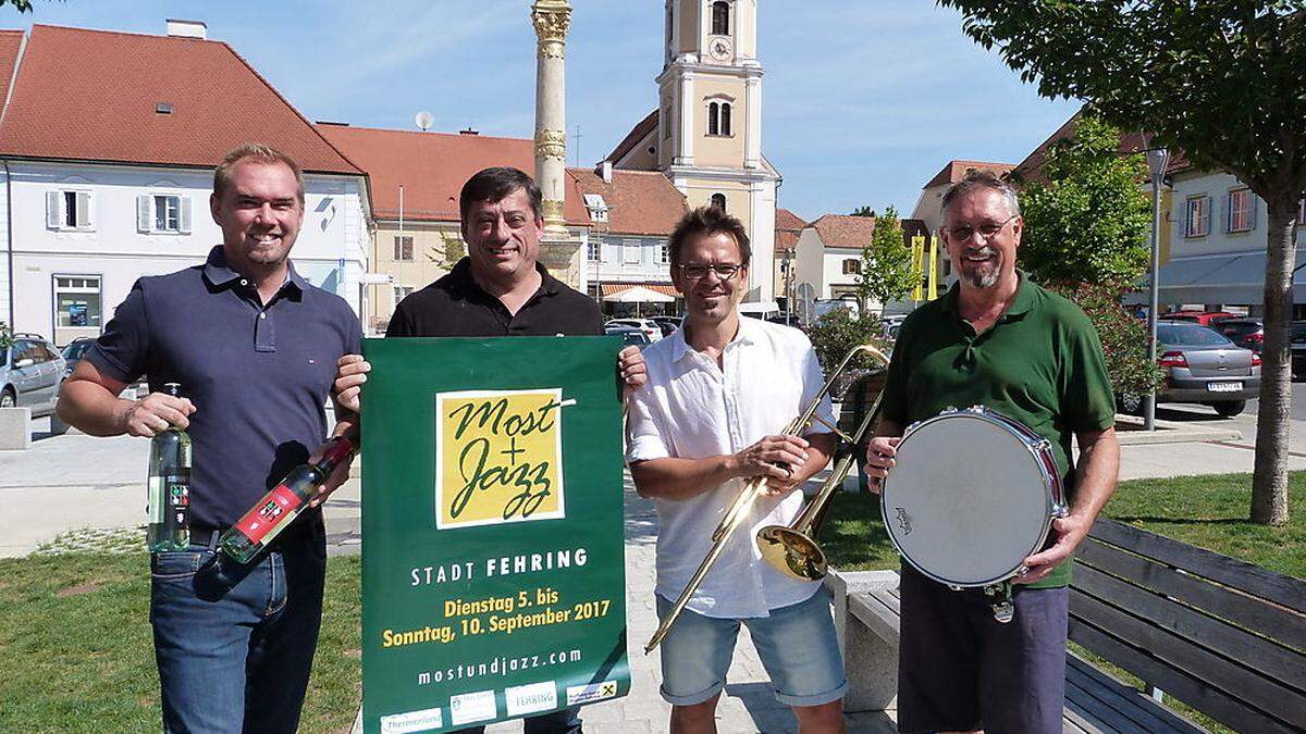 Michael Pöltl, Reinhard Gwaltl, Georg Scheifinger und Toni Eder (von links) sind das Kernteam von „Most + Jazz“