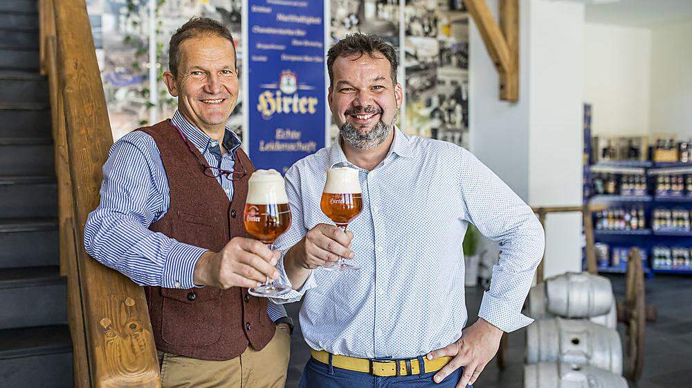 Die Geschäftsführer der Hirter Brauerei: Klaus Mölller und Niki Riegler 