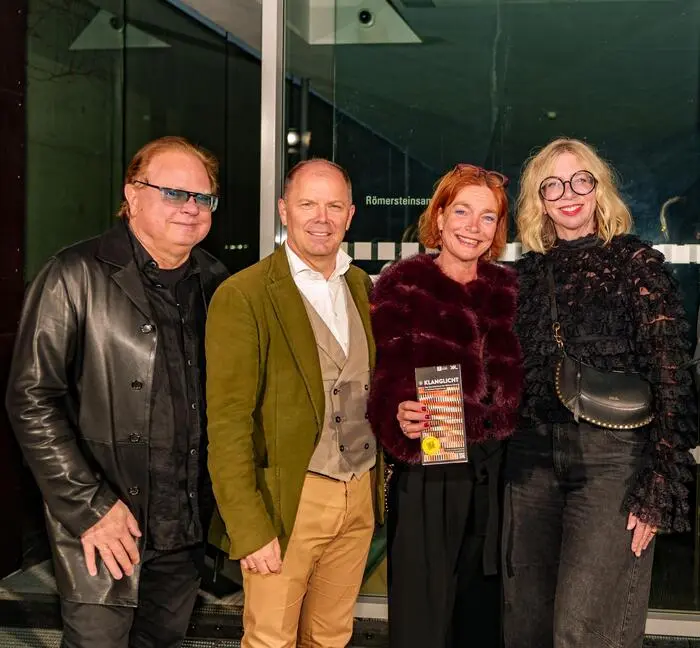 Ewald Pfleger, Bernhard Rinner, Aglaia Sczyskowitz und Birgit Lill-Schnabl beim Klanglicht-Empfang