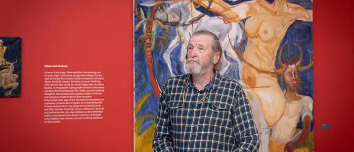 Gerald Brettschuh bei einer Ausstellung 2020 im Jagdmuseum Schloss Stainz