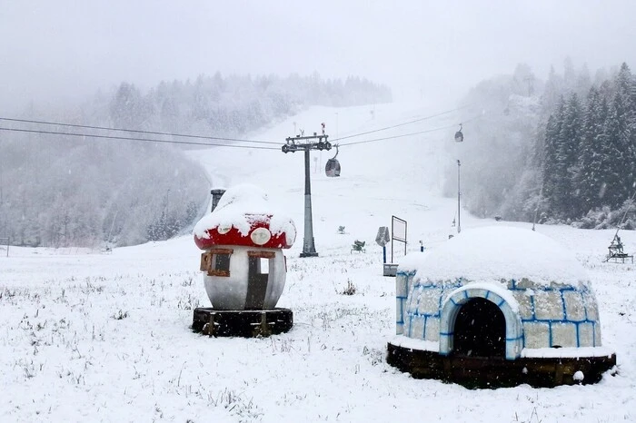 Die Talbahn ist bereit, die Piste am Ende der Talabfahrt in Tröpolach noch nicht