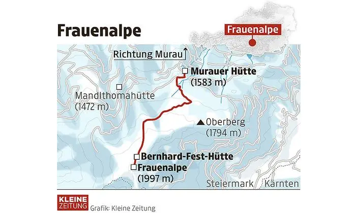 Die Route auf die Frauenalpe