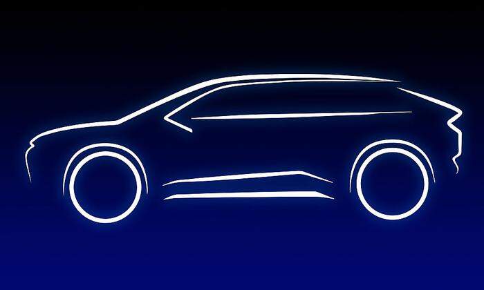 Die Silhouette des neuen Elektro-SUV von Toyota
