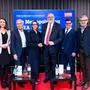 Moderatorin Claudia Aichhorn-Edler, Heinz Mayer (Geschäftsführer Joanneum Research), Kleine-Zeitung-Geschäftsführerin Xenia Daum, ÖBB-Chef Andreas Matthä, PwC-Geschäsftführer Nikolaus Hulatsch und Wirtschaftskammerpräsident Josef Herk