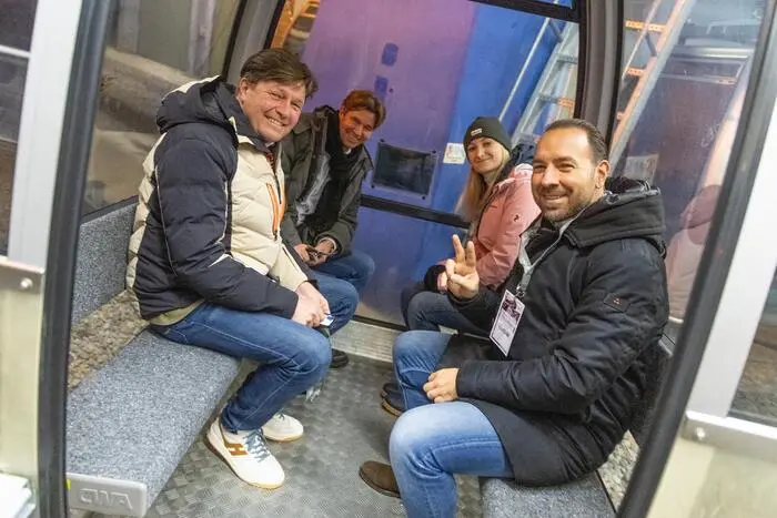 In den Gondeln der Brunnachbahn ging es rauf zur Bergstation